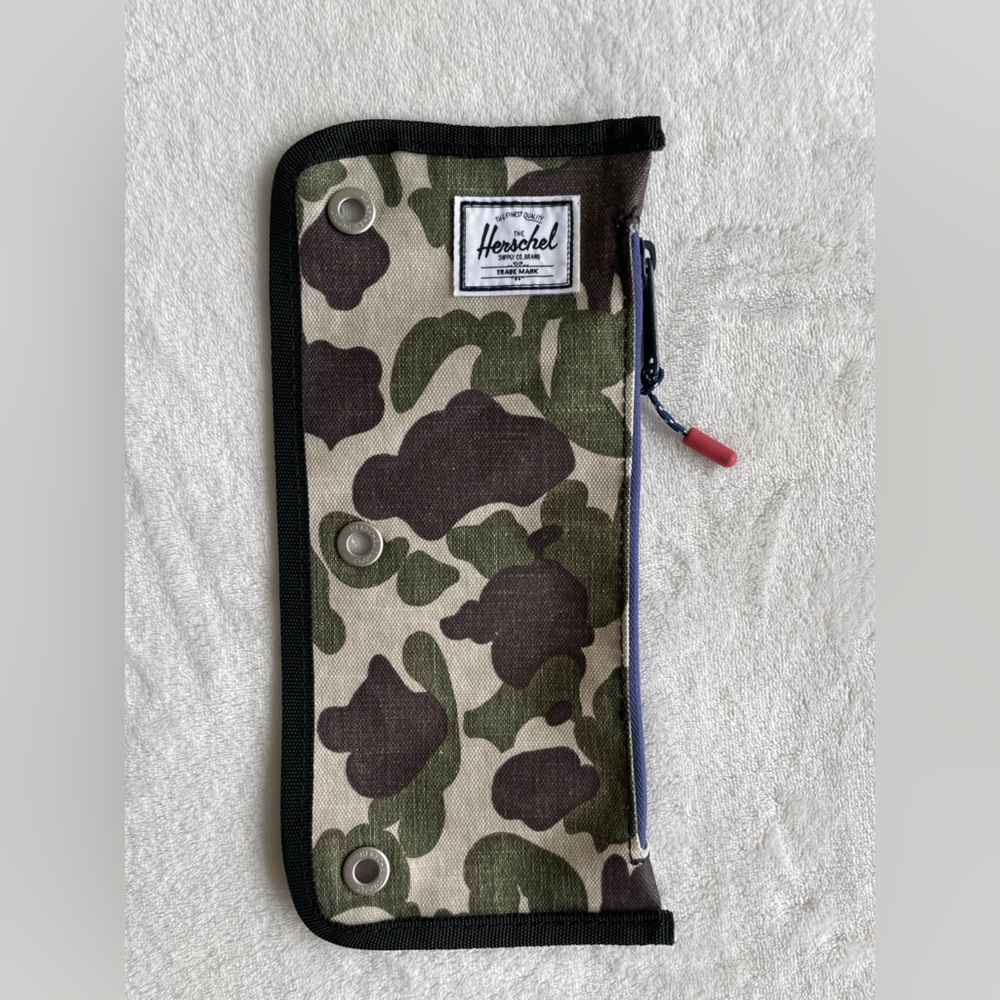 Herschel supply multi camouflage zipper pencil pouch
